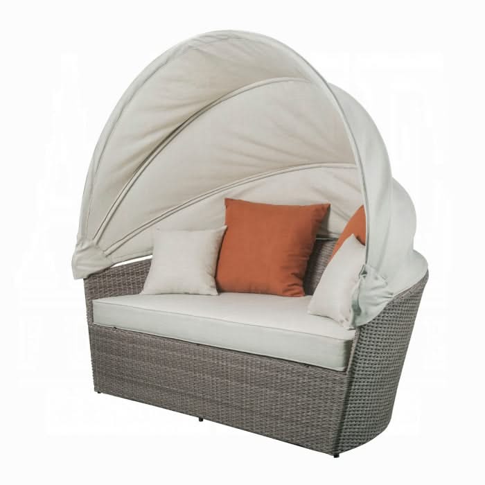 Salena Patio Canopy Sofa W/4 Pillows & Ottoman