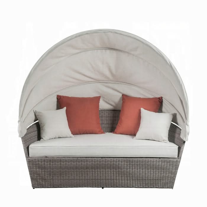 Salena Patio Canopy Sofa W/4 Pillows & Ottoman