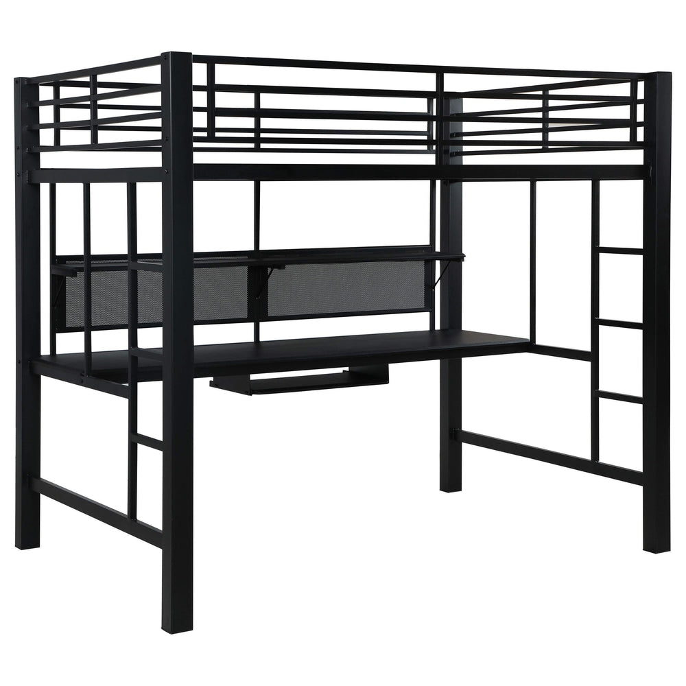 Cama alta tipo estación de trabajo Avalon negra