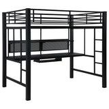 Cama alta tipo estación de trabajo Avalon negra