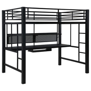 Cama alta tipo estación de trabajo Avalon negra