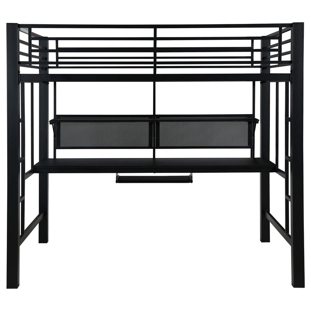 Cama alta tipo estación de trabajo Avalon negra