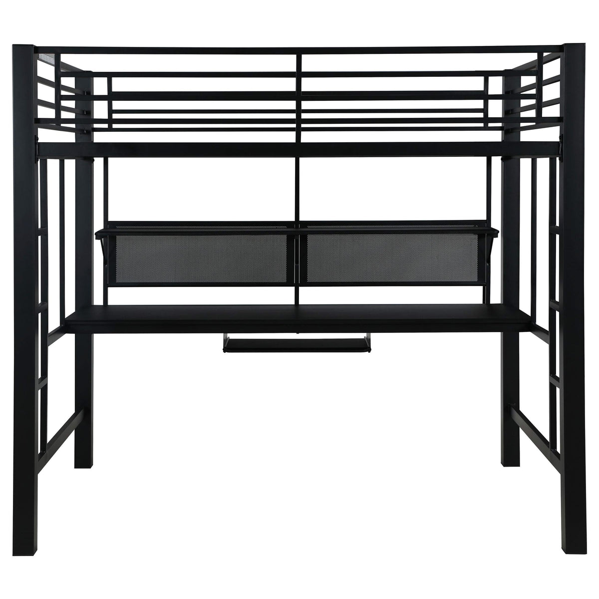 Cama alta tipo estación de trabajo Avalon negra