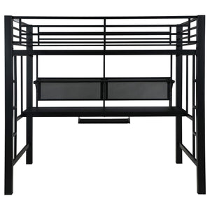 Cama alta tipo estación de trabajo Avalon negra