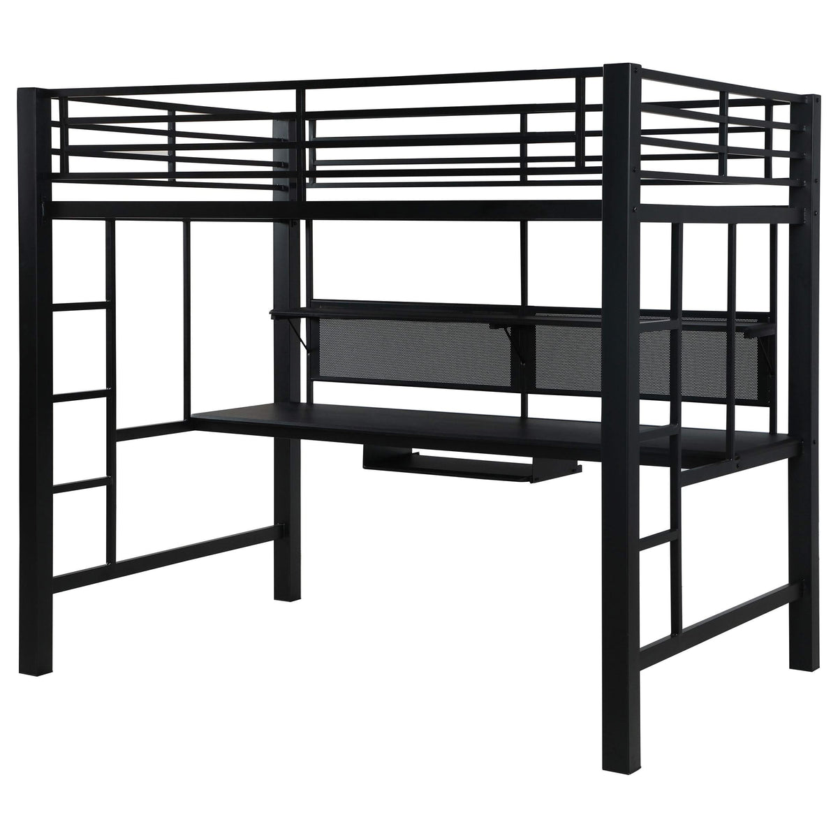 Cama alta tipo estación de trabajo Avalon negra