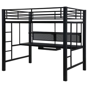 Cama alta tipo estación de trabajo Avalon negra