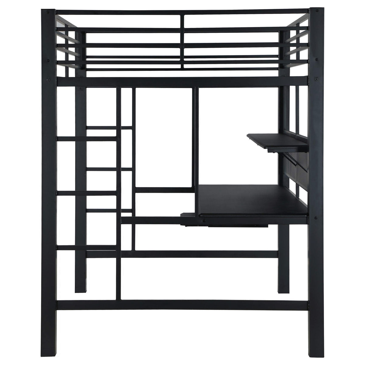 Cama alta tipo estación de trabajo Avalon negra