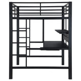 Cama alta tipo estación de trabajo Avalon negra