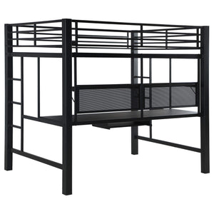 Cama alta tipo estación de trabajo Avalon negra