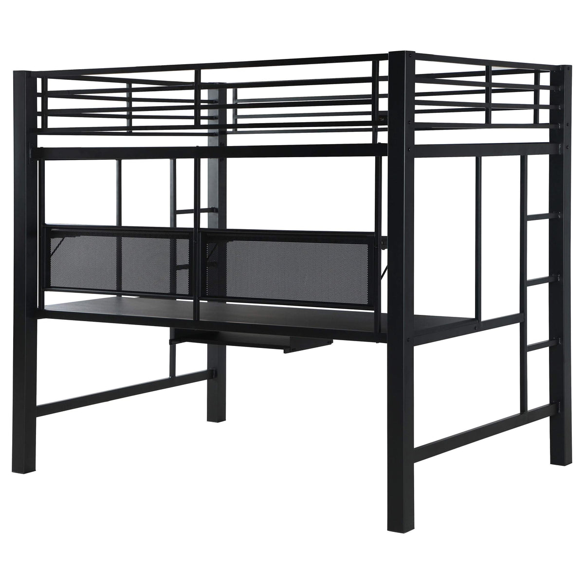 Cama alta tipo estación de trabajo Avalon negra