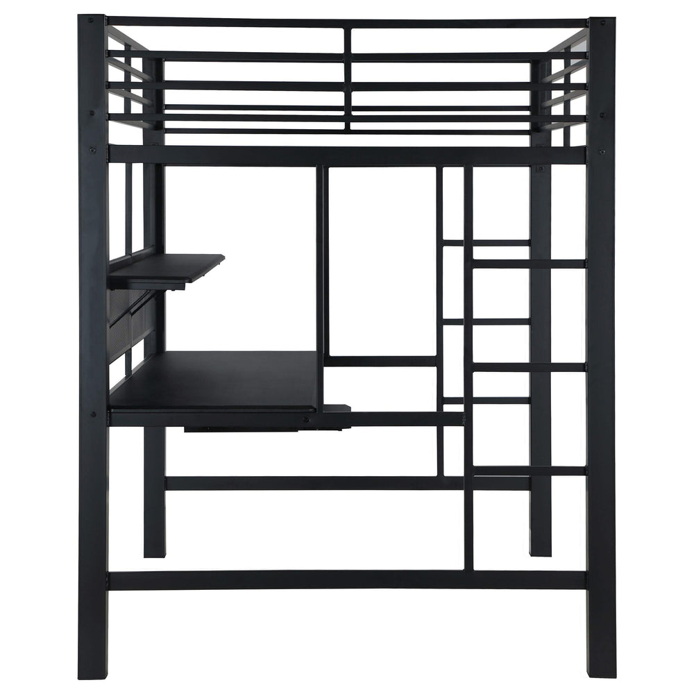 Cama alta tipo estación de trabajo Avalon negra