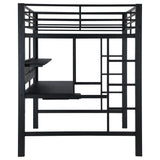 Cama alta tipo estación de trabajo Avalon negra