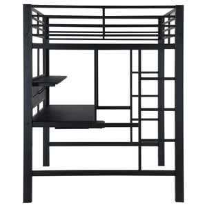 Cama alta tipo estación de trabajo Avalon negra