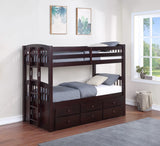 Litera Kensington Twin sobre Twin con cama nido Capuchino