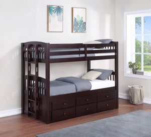 Litera Kensington Twin sobre Twin con cama nido Capuchino