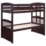 Litera Kensington Twin sobre Twin con cama nido Capuchino