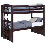 Litera Kensington Twin sobre Twin con cama nido Capuchino