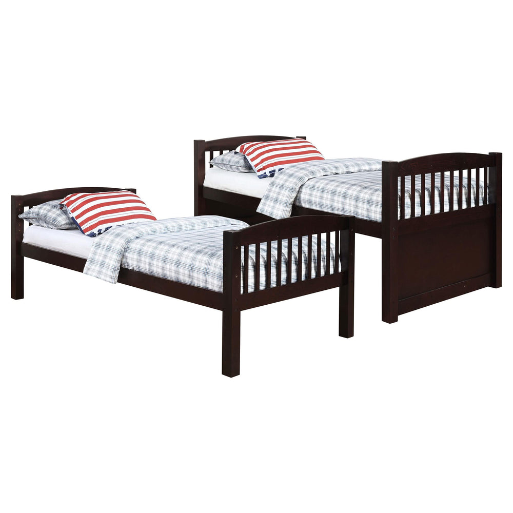 Litera Kensington Twin sobre Twin con cama nido Capuchino