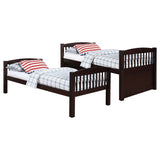 Litera Kensington Twin sobre Twin con cama nido Capuchino