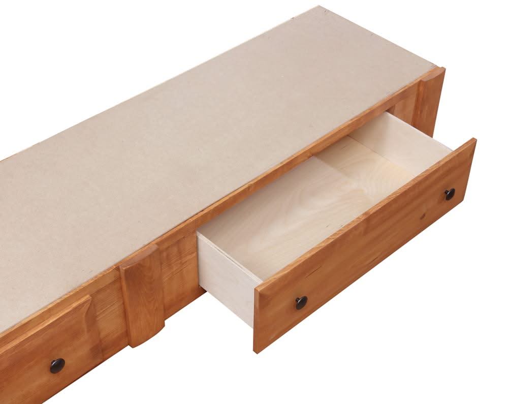 Mueble de almacenamiento de madera Wrangle Hill con dos cajones debajo de la cama, color ámbar lavado