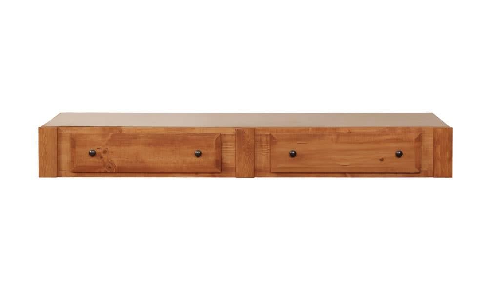 Mueble de almacenamiento de madera Wrangle Hill con dos cajones debajo de la cama, color ámbar lavado