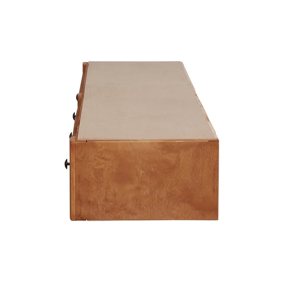 Mueble de almacenamiento de madera Wrangle Hill con dos cajones debajo de la cama, color ámbar lavado