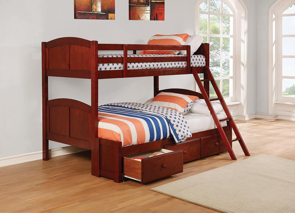 Parker Twin over Full Panel Bunk Bed Chestnut