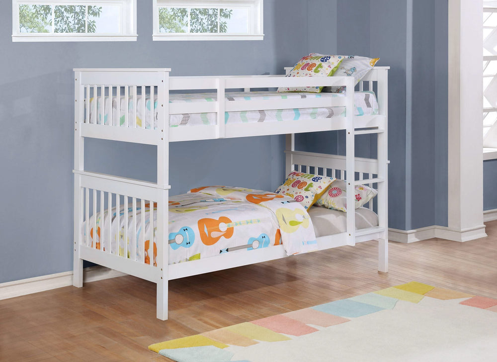 Litera Chapman Wood Twin sobre Twin, color blanco