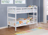 Litera Chapman Wood Twin sobre Twin, color blanco