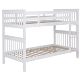 Litera Chapman Wood Twin sobre Twin, color blanco