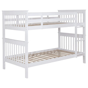 Litera Chapman Wood Twin sobre Twin, color blanco