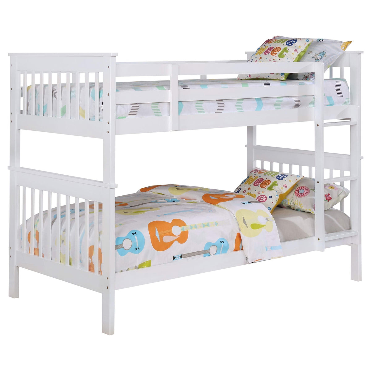 Litera Chapman Wood Twin sobre Twin, color blanco