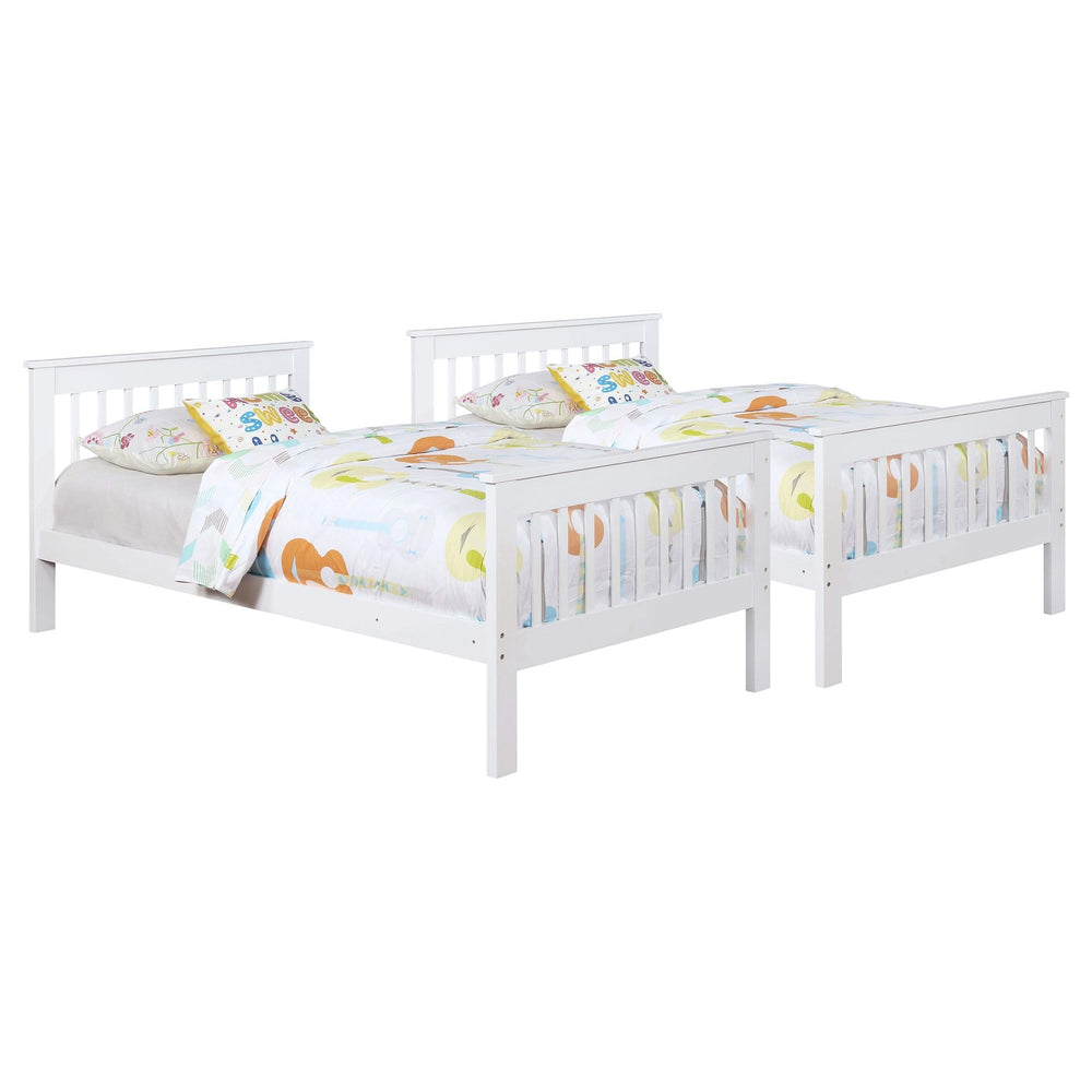 Litera Chapman Wood Twin sobre Twin, color blanco