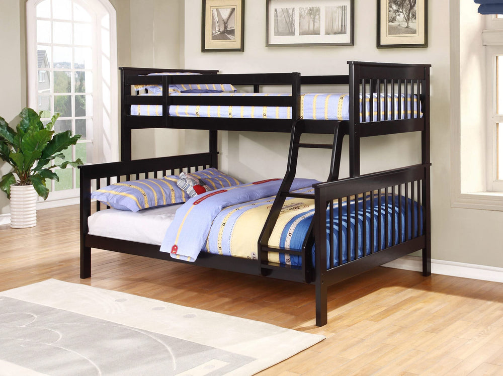 Litera Chapman Wood Twin sobre Full, color negro
