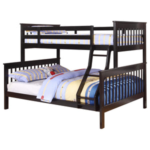 Litera Chapman Wood Twin sobre Full, color negro