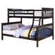 Litera Chapman Wood Twin sobre Full, color negro
