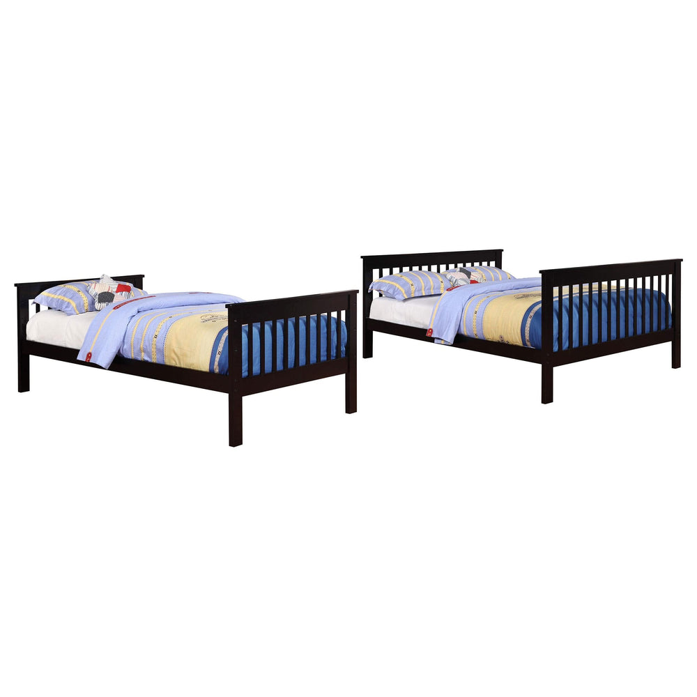 Litera Chapman Wood Twin sobre Full, color negro