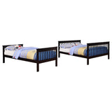 Litera Chapman Wood Twin sobre Full, color negro