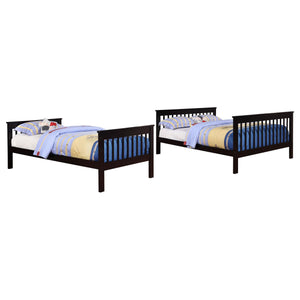 Litera Chapman Wood Twin sobre Full, color negro