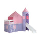 Tienda de campaña doble Princess Castle, cama alta en rosa y bígaro