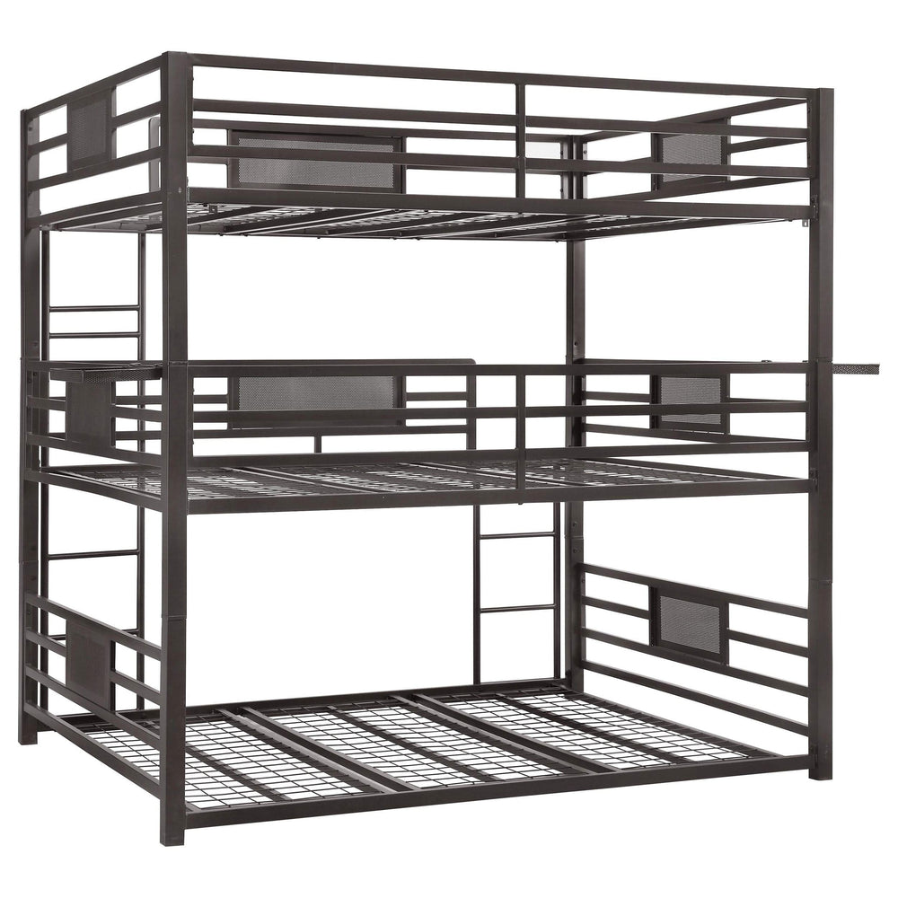 Litera triple de metal Rogen, bronce oscuro