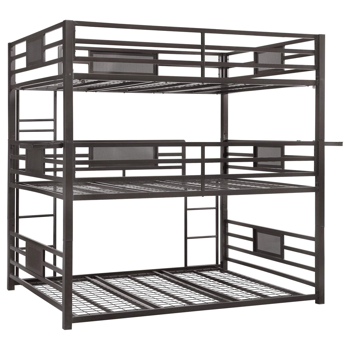 Litera triple de metal Rogen, bronce oscuro