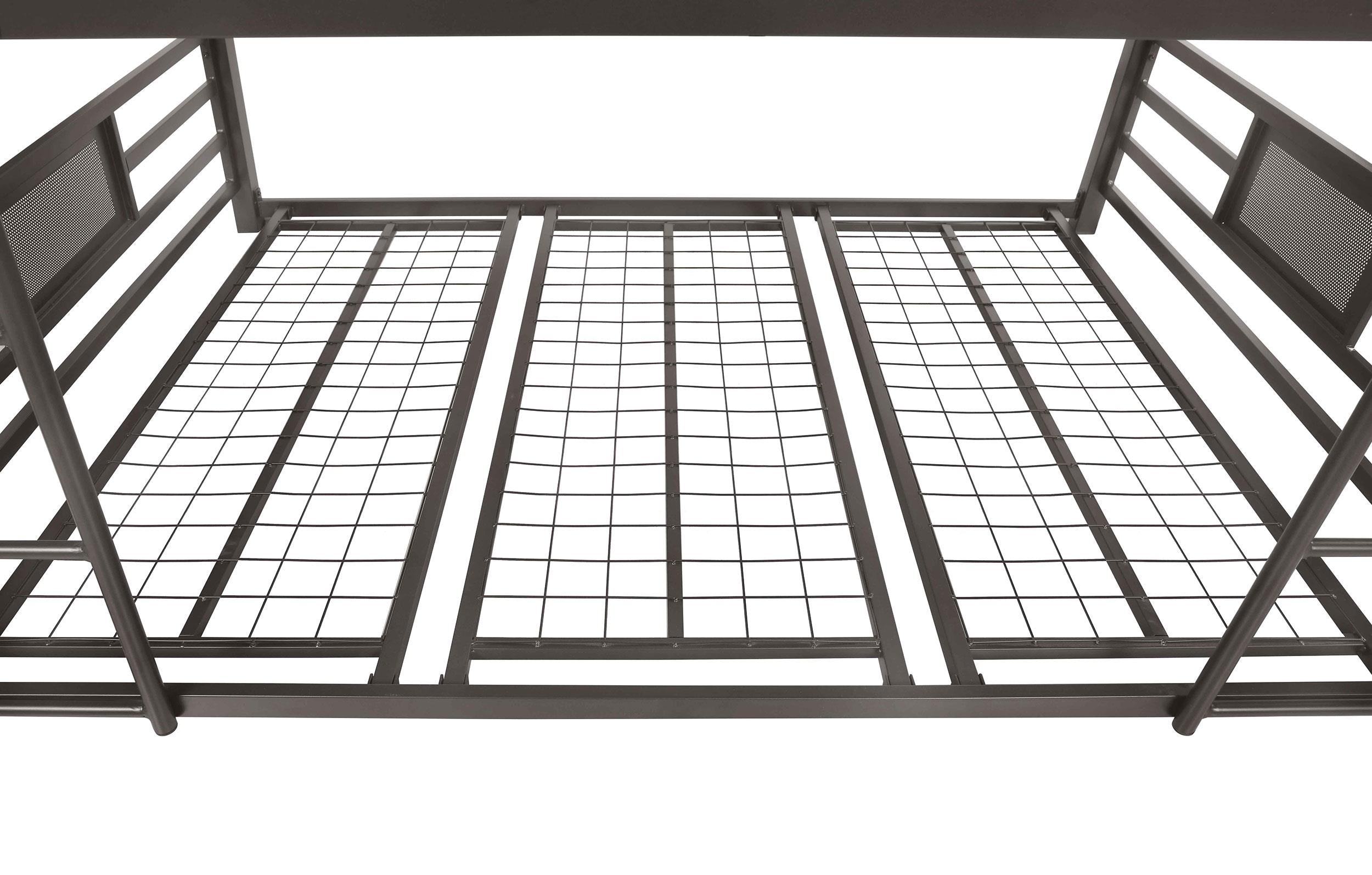 Rogen Metal Full Triple Bunk Bed Dark Bronze