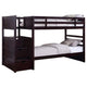 Litera Elliott Wood Twin sobre Twin con escalera, color capuchino