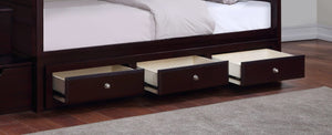 Mueble de almacenamiento de madera Elliott de 3 cajones debajo de la cama, color capuchino