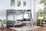 Litera Rhea Wood Twin sobre Twin Gris