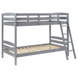 Litera Rhea Wood Twin sobre Twin Gris