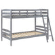 Litera Rhea Wood Twin sobre Twin Gris