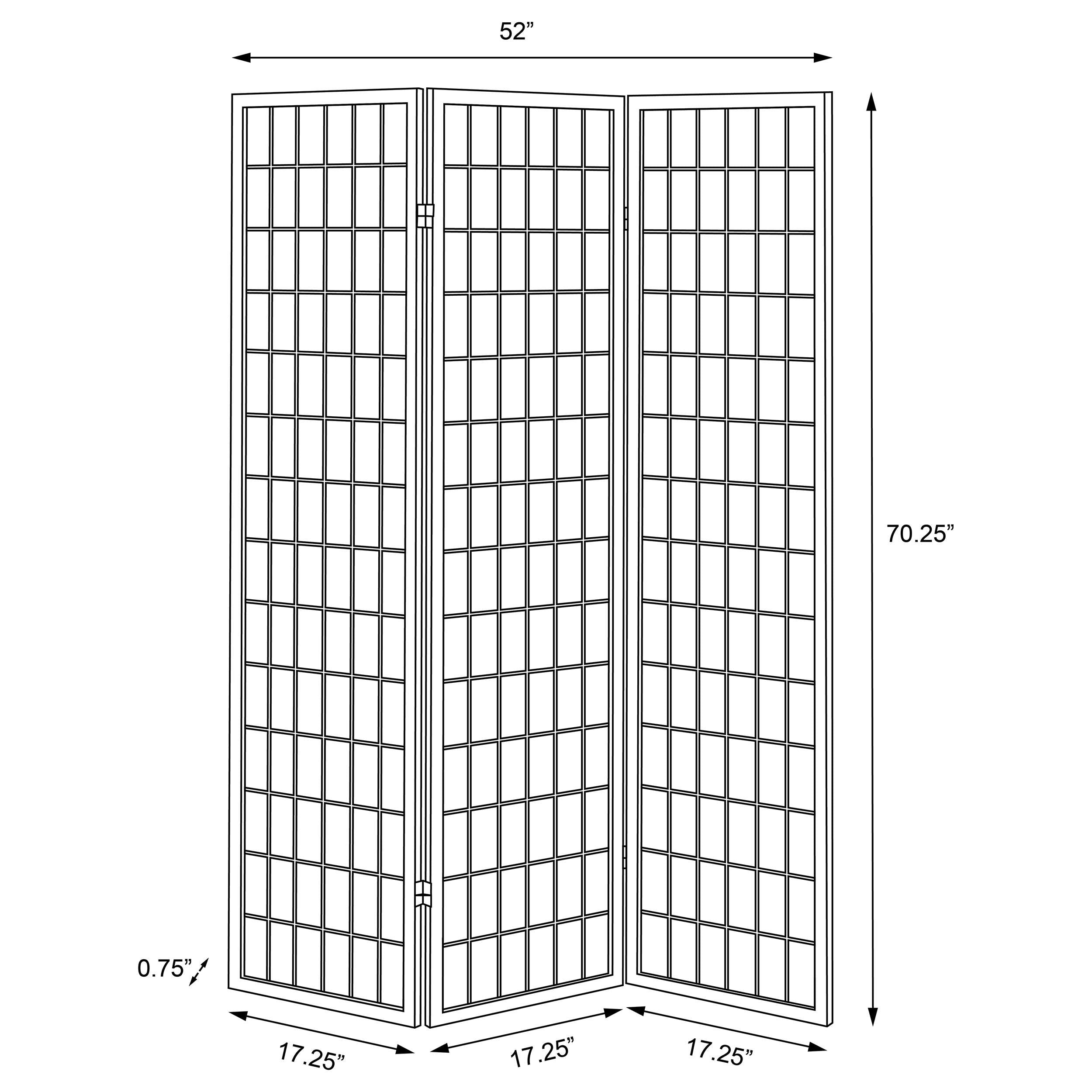 Carrie 3-Panel Room Divider Folding Shoji Screen Natural