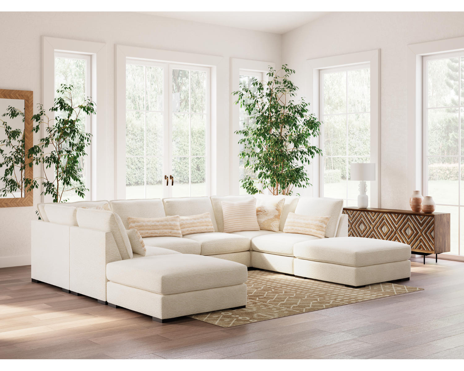 Donelson Creek 6-Piece Sectional and Ottoman